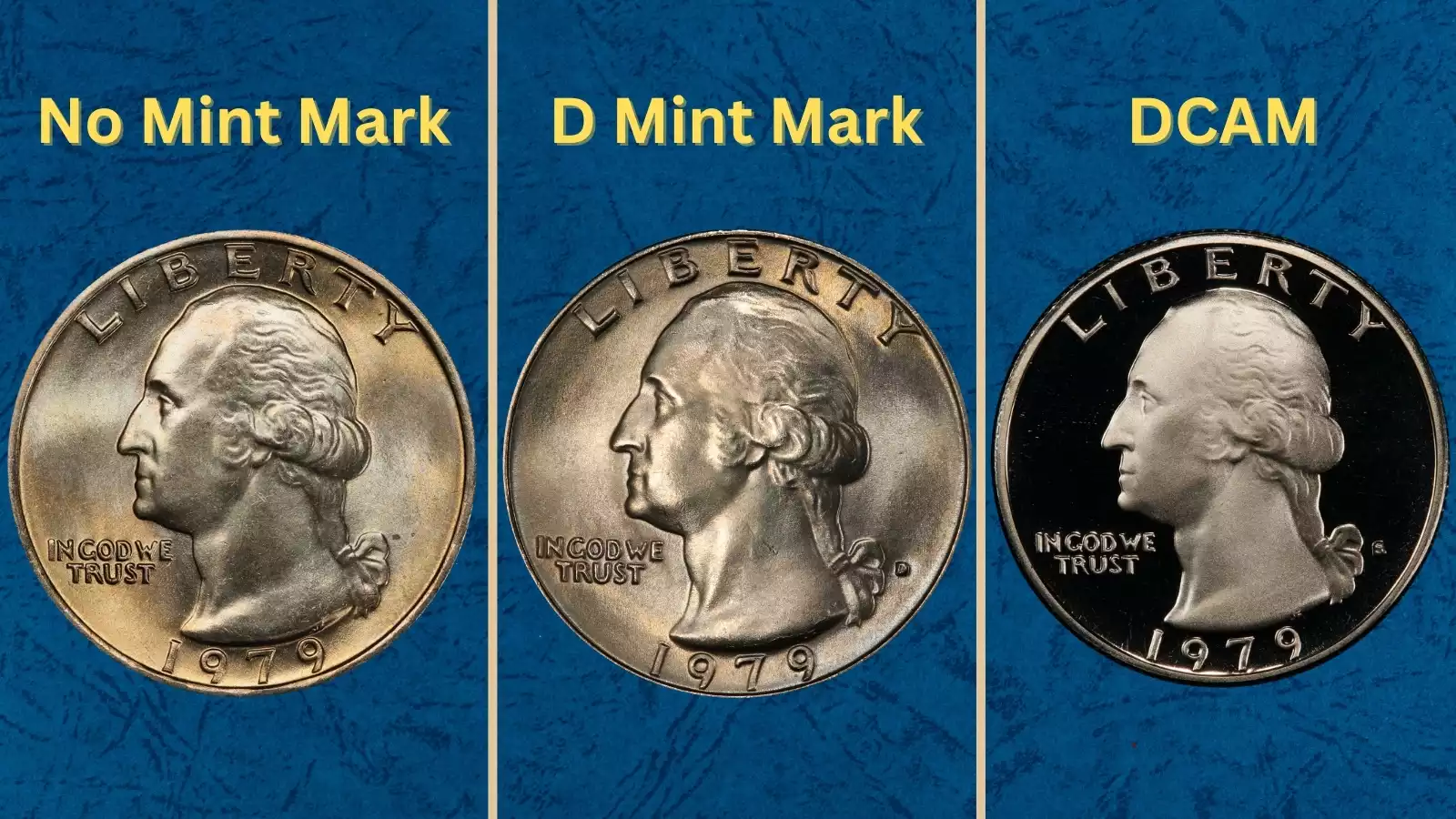 1979 Washington quarter mintage data showing coins from Philadelphia, Denver, and San Francisco mints